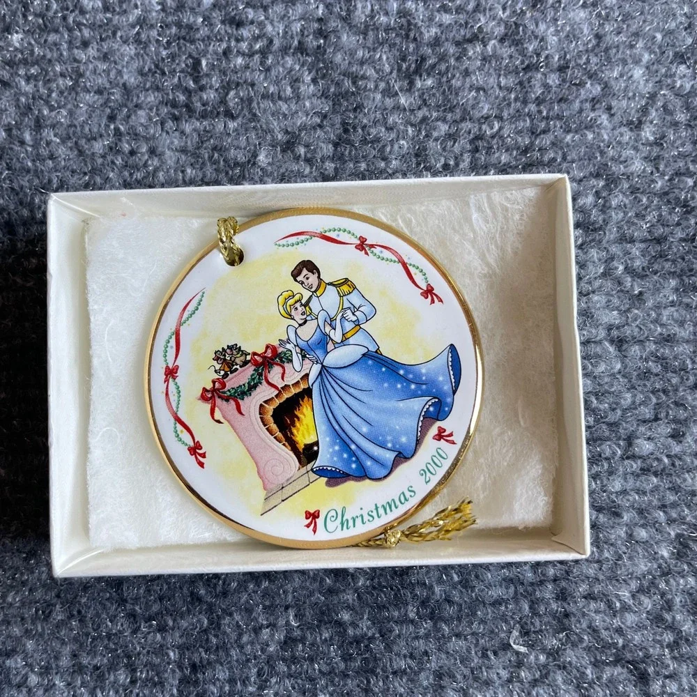 Disney Cinderella 50th Anniversary Christmas 2000 Grolier Ornament with Box